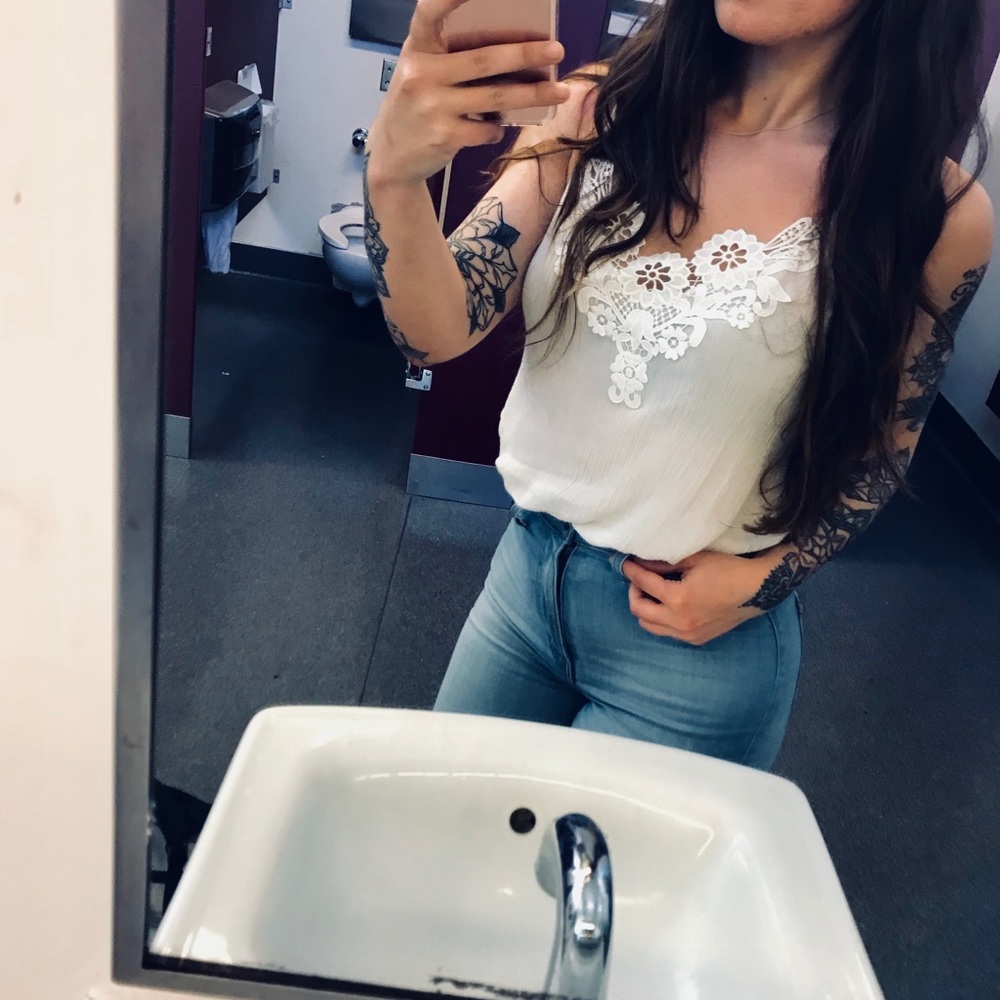 Floral White Tank
